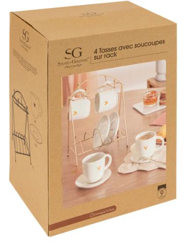 SOPORTE CON 4 TAZAS COLLECTION