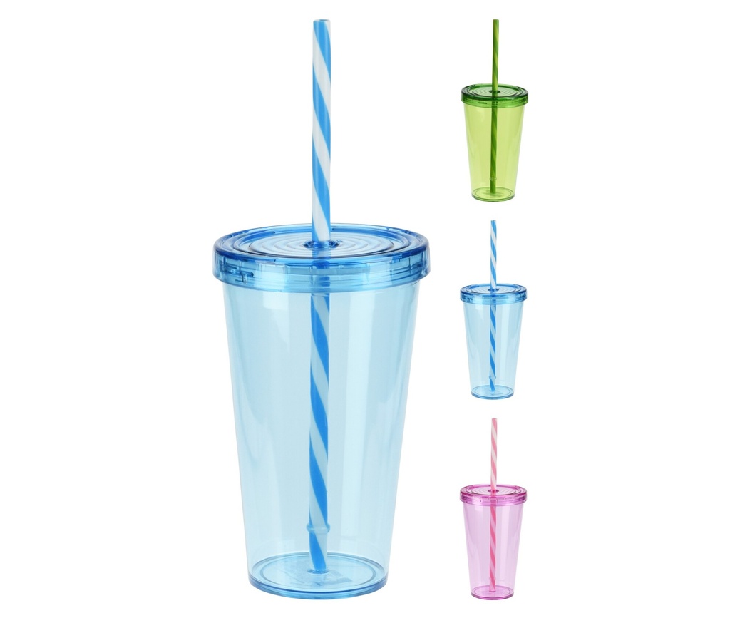 VASO CON PAJITA 660ML 