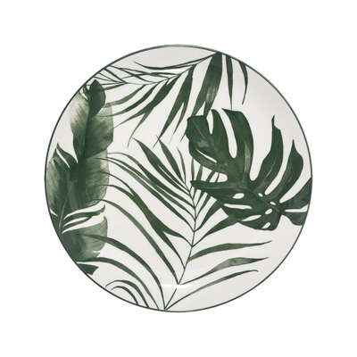 PLATO DE POSTRE &quot;PALM&quot; D19CM VERDE