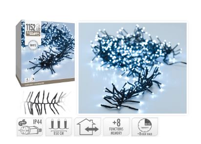 GUIRNALDA CLUSTER 1152 LED BLANCA