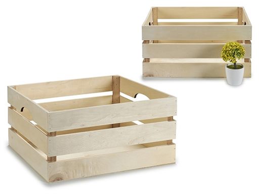 CAJA DE MADERA NATURAL CLARA 41 X 31 X 20 CM