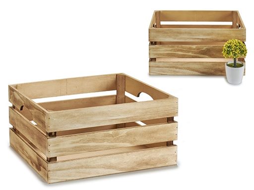 CAJA DE MADERA NATURAL 36 X 26 X 18 CM