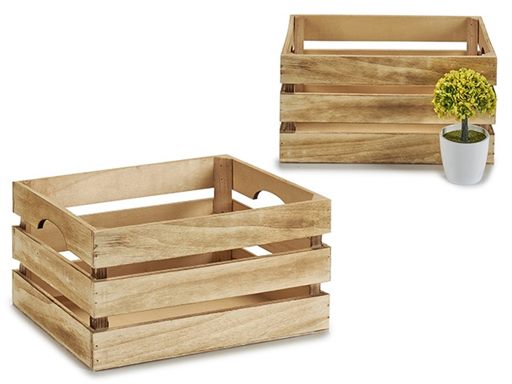 CAJA DE MADERA NATURAL 31 X 22 X 16 CM