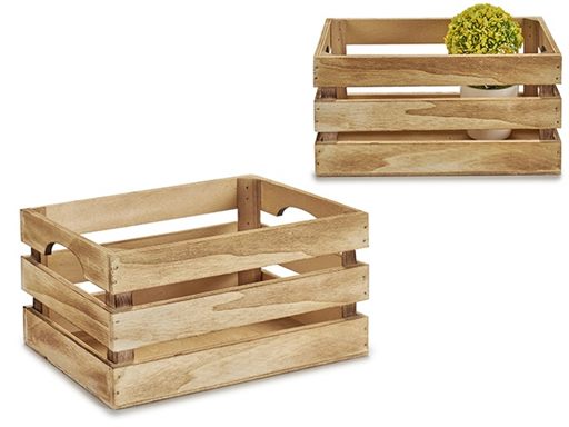 CAJA DE MADERA NATURAL 26 X 16 X 13 CM