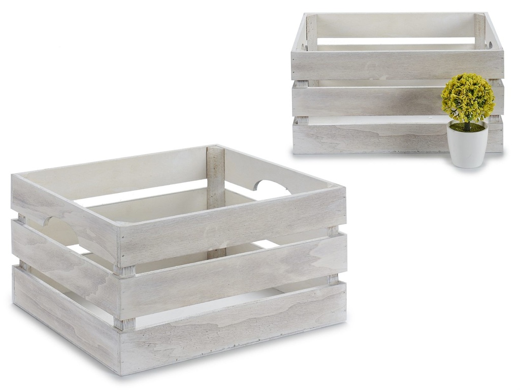 CAJA DE MADERA BLANCA 36 X 26 X 18 CM