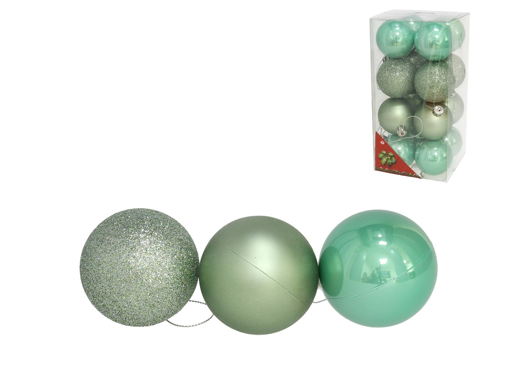 SET 16 BOLAS VERDE CLARO 5 CM