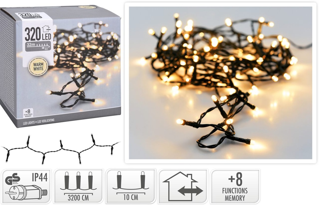 GUIRNALDA 320 LED CÁLIDA