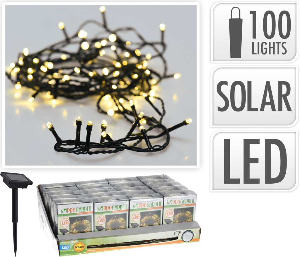 Guirnalda 100 Led Calido Solar