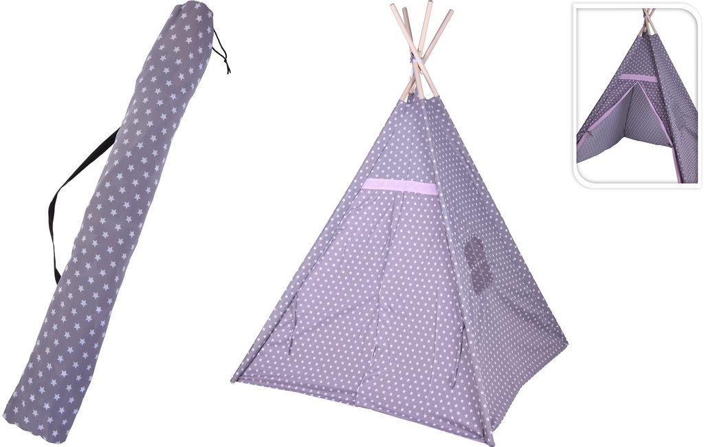 TIPI ESTRELLAS GRIS Y ROSA