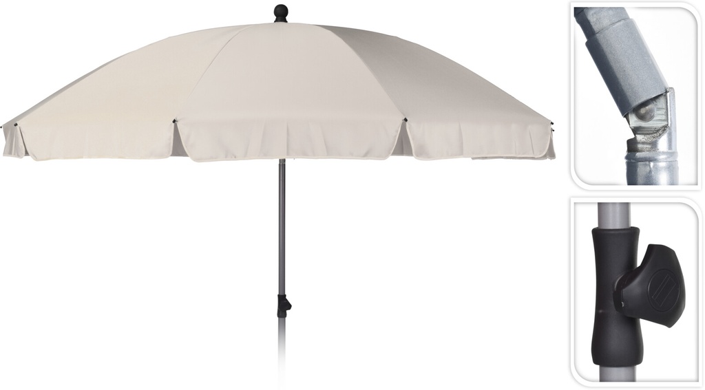 PARASOL 250CM.8 VARILLAS CREMA