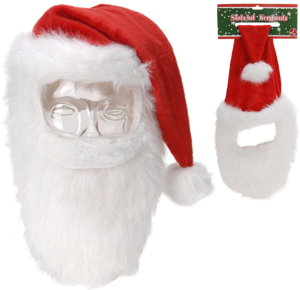 GORRO PAPA NOEL Y BARBA 70X35CM