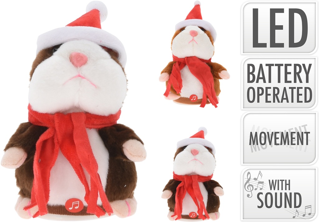 HAMSTER PLUSH NAVIDAD 18CM