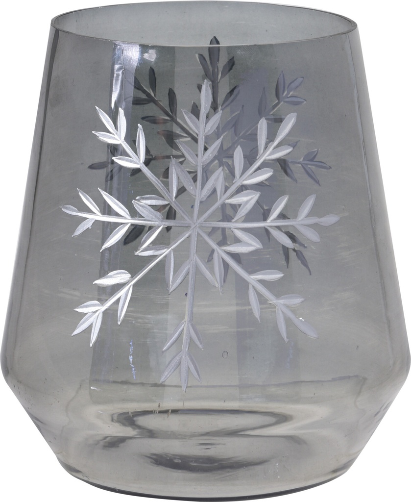 PORTAVELAS CRISTAL NIEVE 14X16CM