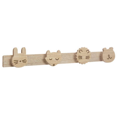 PERCHA INFANTIL MADERA ANIMALES