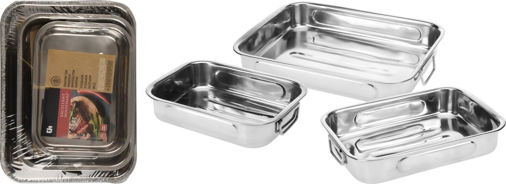 SET 3 BANDEJAS INOX