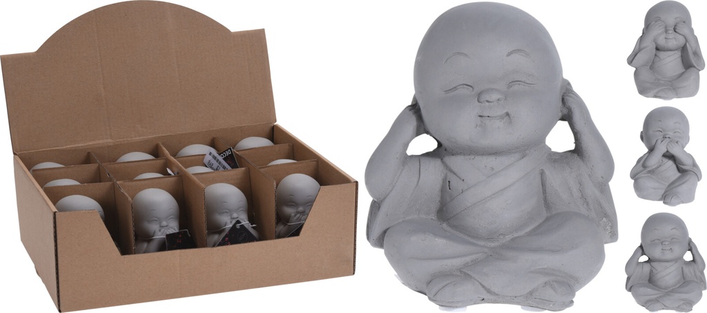 BUDHA 8CM CEMENTO GRIS