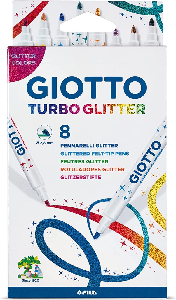 SET 8 ROTULADORES GIOTTO TURBO GLITTER