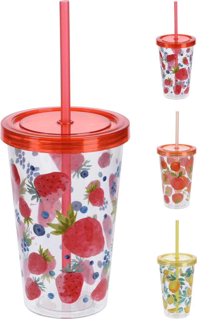 VASO CON PAJITA 600ML