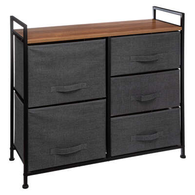 MUEBLE ALMACENAJE 5 CAJONES GRIS OSCURO