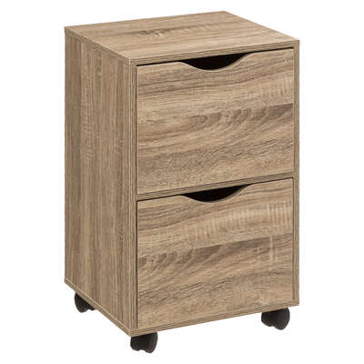 MUEBLE AUXILIAR MADERA NATURAL CON RUEDAS