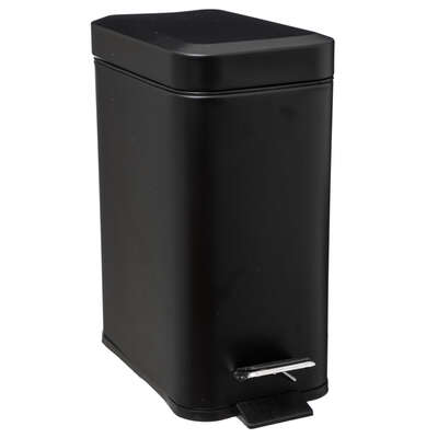 CUBO DE BASURA RECTANGULAR NEGRO MATE