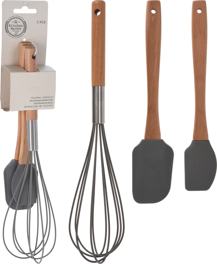 SET UTENSILIOS COCINA BAMBÚ