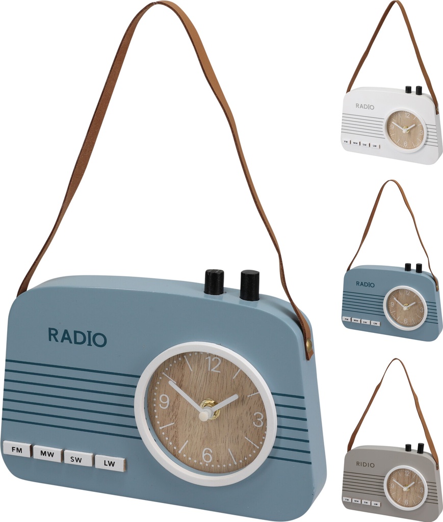 RADIO RELOJ DE MADERA