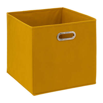 CAJA DE ALMACENAMIENTO DE MOSTAZA 31X31CM