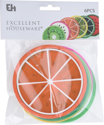 [170456830] SET 6 POSAVASOS SILICONA FRUTAS