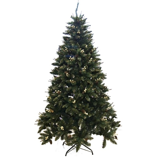 [358101G] ÁRBOL NAVIDAD DECORADO ORO 210CM