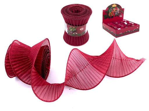 [676625G] CINTA ESPIRAL ORGANZA ROJA