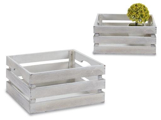 [81844AR] CAJA DE MADERA BLANCA 21 X 15 X 10 CM