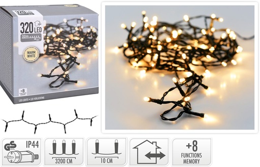 [AX8405550] GUIRNALDA 320 LED CÁLIDA