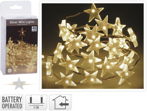 [AX9715410] GUIRNALDA ESTRELLAS 40 LED CALIDAS