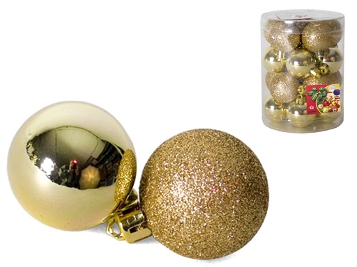 [359849G] BOTE 20 BOLAS DE NAVIDAD ORO 4CM 2STD