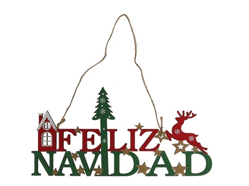 [950527G] COLGANTE DE MADERA FELIZ NAVIDAD