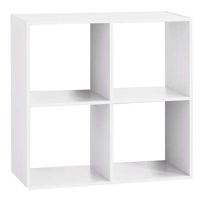 [138908CJJ] ESTANTE DE MADERA 4 CAJAS MIXE BLANCO