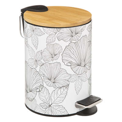 [174692AJJ] PAPELERA BLACKFLORA BLANCO Y NEGRO