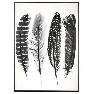 [155130JJ] CUADRO PLUMAS IMPRESO EN LIENZO 60X80 CM