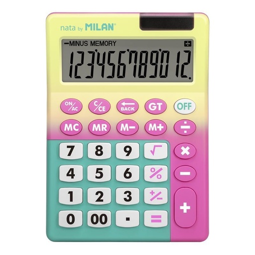 [093664G] CALCULADORA MILAN SUNSET ROSA 12 DIGITOS