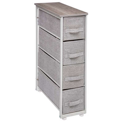 [130141JJ] MUEBLE ESTRECHO 4 CAJONES GRIS CLARO