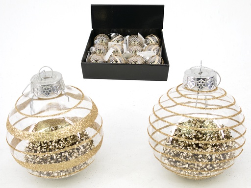 [775694G] BOLA NAVIDAD TRANSPARENT DEKO ORO 8CM