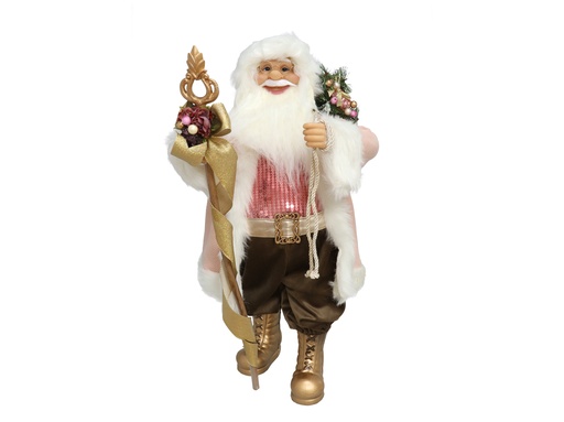 [008288G] SANTA CLAUS ORO ROSA 60CM