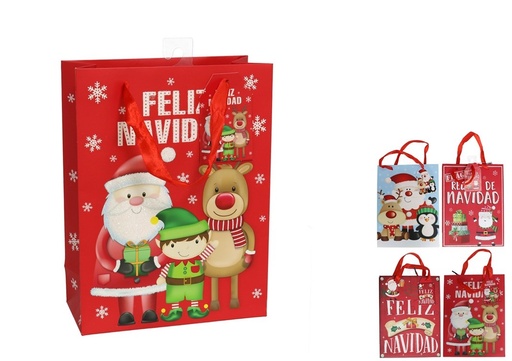 [007151G] BOLSA REGALO PEQUEÑA SANTA &amp; FRIENDS